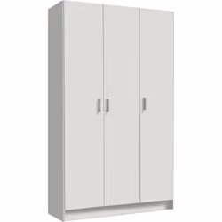 ARMADIO MULTIUSO - Mobile ausiliario a 3 ante, Guardaroba portascarpe, Guardaroba portascope, cm 109x37h180, Bianco. STRUTTUR ...