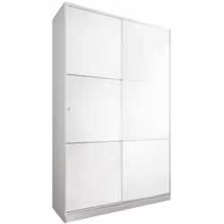 GUARDAROBA WATERBURY - Armadio per camera da letto a 2 ante scorrevoli, Mobile con 3 ripiani e barra appendiabiti, cm 120x50h ...