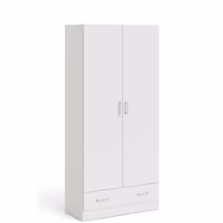 GUARDAROBA 2 ANTE - Mobile camera da letto, Cabina armadio portabiti, Armadio appendiabiti, 79x36 h170 cm, Bianco. STRUTTURA ...