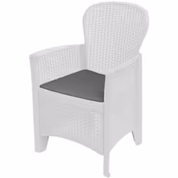 SEDIA DA ESTERNO COMO - Seduta da giardino, Poltrona outdoor effetto rattan, 100 % Made in Italy, Cm 60x58h89, Bianco. STRUTT ...