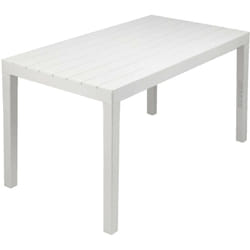 Tavolo da esterno Vasto, Tavolo rettangolare da pranzo, Tavolo da giardino indoor e outdoor multiuso, 100% Made in Italy, Cm 138x78h72, Bianco, con