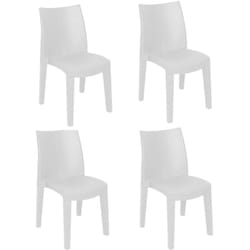 Sedia da esterno Ravenna, Seduta da giardino, Sedia per tavolo da pranzo, Poltrona outdoor effetto rattan, 100 % Made in Italy, Set da 4, Cm