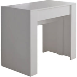 Consolle allungabile Ananda, Tavolo con allunghe, Consolle multiuso, Tavolo da pranzo estensibile fino a 10 posti, 51/237x90h78 cm, Bianco opaco