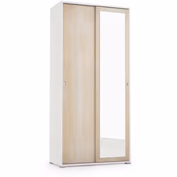 GUARDAROBA TULIPANO -Armadio a 2 ante scorrevoli e specchio, Mobile con barra appendiabiti e ripiani, 100% Made in Italy, Cm ...