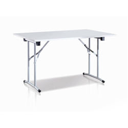 Tavolo pieghevole Arnica, Tavolo da campeggio con gambe pieghevoli in metallo, Tavolo da pranzo moderno multiuso, 100% Made in Italy, Cm 125x75h80,