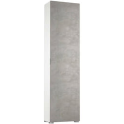 Dmora - Armadio multiuso Fiordaliso, Mobile lineare a 1 Anta e 7 ripiani, Colonna da ingresso o bagno, Scarpiera moderna, 100% Made in Italy, Cm