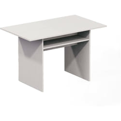 Tavolo allungabile Lavanda, Tavolo da pranzo con apertura a libro, Consolle multiuso allungabile, 100% Made in Italy, Cm 120x70h75, Bianco, con