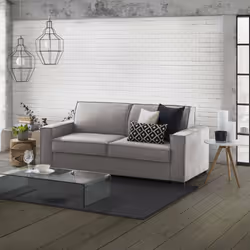 Divano fisso Arki, Divano a 2 posti, Made in Italy, Sofà Soggiorno in tessuto, con Braccioli standard, cm 180x95h90, Grigio