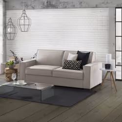 Divano fisso Arki, Divano a 2 posti, Made in Italy, SofÃ  Soggiorno in tessuto, con Braccioli standard, cm 180x95h90, Tortora