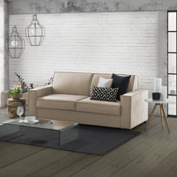 Divano fisso Ayramah, Divano a 2 posti Large, Made in Italy, SofÃ  Soggiorno in tessuto, con Braccioli slim, cm 180x95h90, Beige