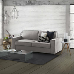 Divano fisso Diopside, Divano a 3 posti, Made in Italy, SofÃ  Soggiorno in tessuto, con Braccioli standard, cm 220x95h90, Grigio