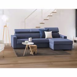 Divano fisso Angera, Divano ad angolo, Made in Italy, SofÃ  Soggiorno con chaise longue, in tessuto imbottito - Penisola cont ...