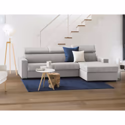 Divano fisso Ameno, Divano ad angolo, Made in Italy, SofÃ  Soggiorno con chaise longue, in tessuto imbottito - Penisola conte ...