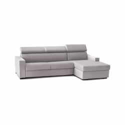 Divano fisso Ameno, Divano ad angolo, Made in Italy, SofÃ  Soggiorno con chaise longue, in tessuto imbottito - Penisola contenitore Destra, con Braccioli standard, cm 280x95h85, Grigio