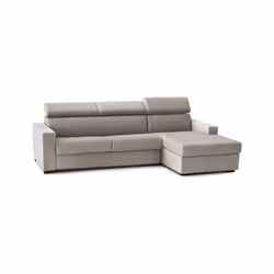 Divano fisso Angera, Divano ad angolo, Made in Italy, SofÃ  Soggiorno con chaise longue, in tessuto imbottito - Penisola contenitore Destra, con Braccioli slim, cm 280x95h85, Tortora