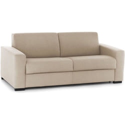 Talamo Italia - Divano fisso 2 posti Azzurrite, Sofà Soggiorno in tessuto imbottito, Braccioli standard, 100% Made in Italy, Cm 180x95h90, Beige