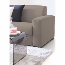 Divano fisso Malachite, Divano a 2 posti, Made in Italy, SofÃ  Soggiorno, in tessuto imbottito, con Braccioli slim, cm 160x95h90, Tortora - Vista aggiuntiva 4
