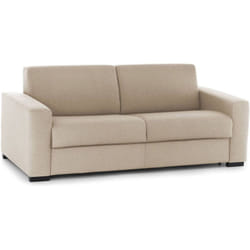 Talamo Italia - Divano fisso 2 posti Azier, Sofà Soggiorno in tessuto imbottito, Braccioli standard, 100% Made in Italy, Cm 200x95h90, Beige
