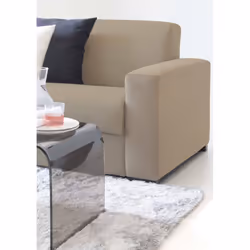 Divano fisso Cianite, Divano a 2 posti Large, Made in Italy, SofÃ  Soggiorno, in tessuto imbottito, con Braccioli slim, cm 180x95h90, Beige - Vista aggiuntiva 4