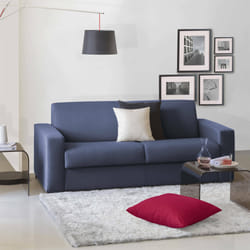 Divano fisso Azier, Divano a 2 posti Large, Made in Italy, SofÃ  Soggiorno in tessuto imbottito, con Braccioli standard, cm 200x95h90, Blu