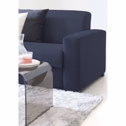 Divano fisso Azier, Divano a 2 posti Large, Made in Italy, SofÃ  Soggiorno in tessuto imbottito, con Braccioli standard, cm 200x95h90, Blu - Vista aggiuntiva 4