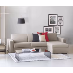Divano fisso Azechiele, Divano ad angolo, Made in Italy, SofÃ  Soggiorno, con Penisola contenitore reversibile, in tessuto im ...