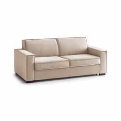 Divano Letto Amapola, Divano a 2 posti Large, Made in Italy, SofÃ  Soggiorno con apertura girevole, in tessuto imbottito, con Braccioli standard, cm 200x95h90, Beige
