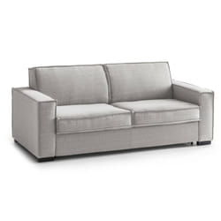 Talamo Italia - Divano letto 2 posti Alisa, Sofà Soggiorno con apertura girevole, Tessuto imbottito, Braccioli slim, 100% Made in Italy, Cm