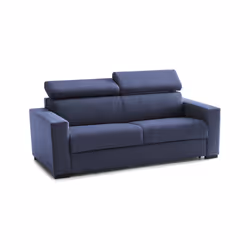 Divano Letto Annalara, Divano a 2 posti, Made in Italy, SofÃ  Soggiorno con apertura girevole, con poggiatesta regolabili e Braccioli standard, cm 180x95h85, Blu