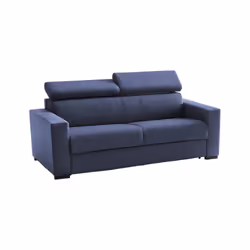 Divano Letto Amalfi, Divano a 2 posti Large, Made in Italy, SofÃ  Soggiorno con apertura girevole, con poggiatesta regolabili e Braccioli standard, cm 200x95h85, Blu