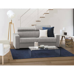 Divano Letto Algo, Divano a 3 posti, Made in Italy, SofÃ  Soggiorno con apertura girevole, con poggiatesta regolabili e Braccioli slim, cm 200x95h85, Grigio