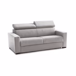 Divano Letto Algo, Divano a 3 posti, Made in Italy, SofÃ  Soggiorno con apertura girevole, con poggiatesta regolabili e Braccioli slim, cm 200x95h85, Grigio