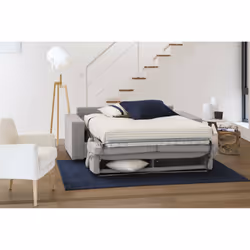 Divano Letto Algo, Divano a 3 posti, Made in Italy, SofÃ  Soggiorno con apertura girevole, con poggiatesta regolabili e Braccioli slim, cm 200x95h85, Grigio - Vista aggiuntiva 4