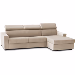 DIVANO LETTO CON PENISOLA - Sofà apertura girevole, Penisola contenitore Destra, Braccioli slim, 100% Made in Italy, Cm 260x9 ...