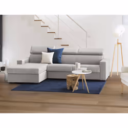 Divano Letto Alibabah, Divano ad angolo, Made in Italy, SofÃ  con apertura girevole, con Penisola contenitore Sinistra, con B ...