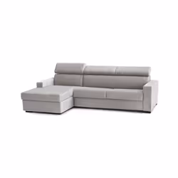 Divano Letto Alibabah, Divano ad angolo, Made in Italy, SofÃ  con apertura girevole, con Penisola contenitore Sinistra, con Braccioli standard, cm 280x95h85, Grigio