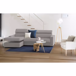 Divano Letto Alibabah, Divano ad angolo, Made in Italy, SofÃ  con apertura girevole, con Penisola contenitore Sinistra, con Braccioli standard, cm 280x95h85, Grigio - Vista aggiuntiva 4