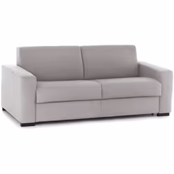 DIVANO LETTO 2 POSTI - Sofà Soggiorno con apertura girevole in tessuto imbottito, Braccioli slim, 100% Made in Italy, Cm 180x ...