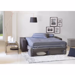 Divano Letto Zinnia, Divano a 3 posti, Made in Italy, SofÃ  Soggiorno con apertura girevole, in tessuto imbottito, con Braccioli slim, cm 200x95h90, Grigio e Antracite - Vista aggiuntiva 4