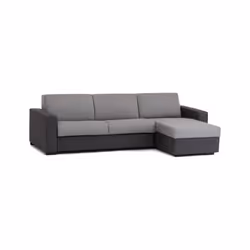 Divano Letto Aika, Divano ad angolo, Made in Italy, SofÃ  con apertura girevole, con Penisola contenitore reversibile, con Braccioli standard, cm 280x95h90, Grigio e Antracite