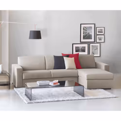 Divano Letto Aika, Divano ad angolo, Made in Italy, SofÃ  con apertura girevole, con Penisola contenitore reversibile, con Br ...