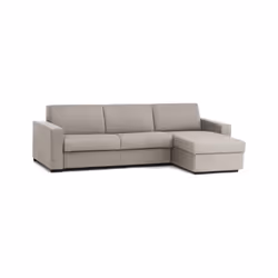 Divano Letto Aika, Divano ad angolo, Made in Italy, SofÃ  con apertura girevole, con Penisola contenitore reversibile, con Braccioli standard, cm 280x95h90, Tortora