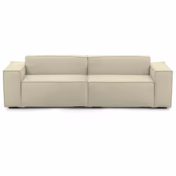 DIVANO FISSO 3 POSTI - Divano componibile lineare, Sofà moderno da soggiorno in tessuto, 100% Made in Italy, Cm 260x95h70, Be ...