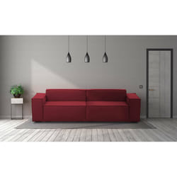 Divano fisso Argo, Divano componibile a 3 posti lineare, Made in Italy, SofÃ  moderno da soggiorno in tessuto, Cm 260x95h70, Rosso