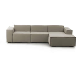 Talamo Italia - Divano fisso con penisola Ananas, Divano componibile con penisola destra, Sofà moderno in tessuto, 100% Made in Italy, Cm 300x170h70,