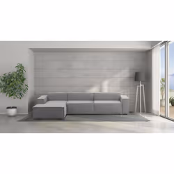Divano fisso Atrillo, Divano componibile a 4 posti con penisola sinistra, Made in Italy, SofÃ  moderno in tessuto, Cm 340x170 ...