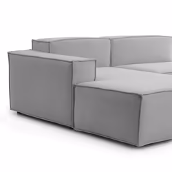Divano fisso Atrillo, Divano componibile a 4 posti con penisola sinistra, Made in Italy, SofÃ  moderno in tessuto, Cm 340x170h70, Grigio - Vista aggiuntiva 4