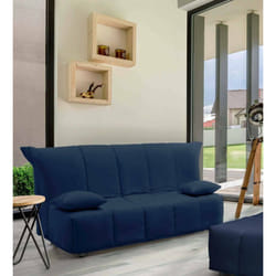 Divano Letto Antal, Divano a 3 posti, Made in Italy, SofÃ  Soggiorno con apertura a carrello con apertura a carrello, in tessuto imbottito, con cuscini inclusi, cm 165x90h85, colore Blu