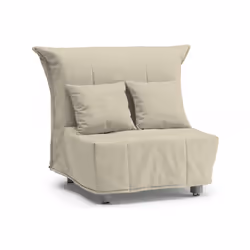 Divano Letto Andreou, Divano singolo, Made in Italy, Poltrona soggiorno con apertura a carrello, in tessuto imbottito, con cuscini inclusi, cm 85x90h85, colore Beige