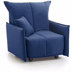 POLTRONA - Divano singolo, Poltrona soggiorno apertura a carrello, Braccioli standard, 100% Made in Italy, Cm 110x90h85, Blu. ...
